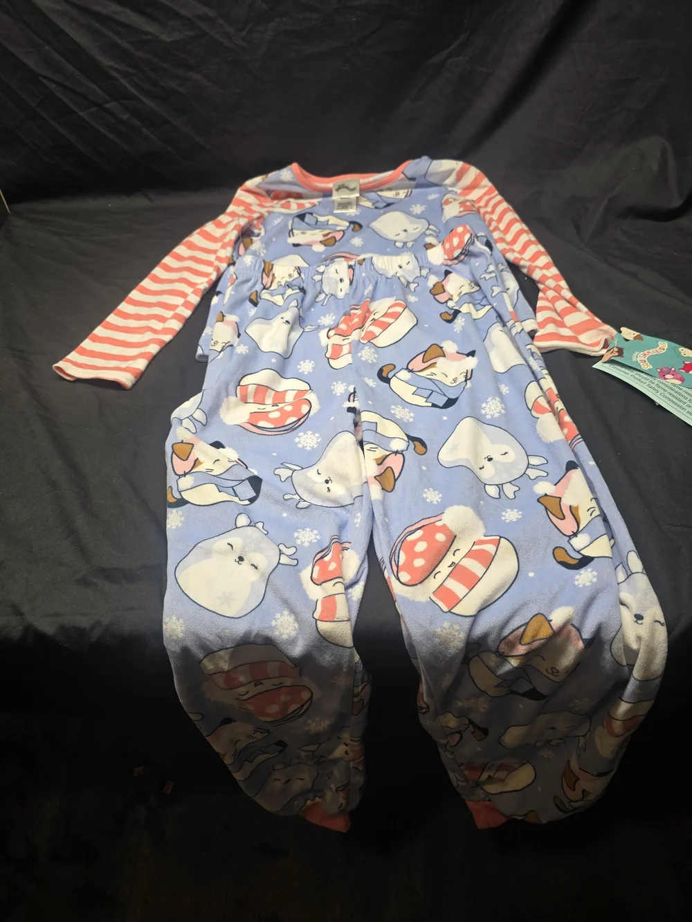 NWT Original Squishmallows Girls Fleece Pajama Set Size S 6/6X Winter Holiday